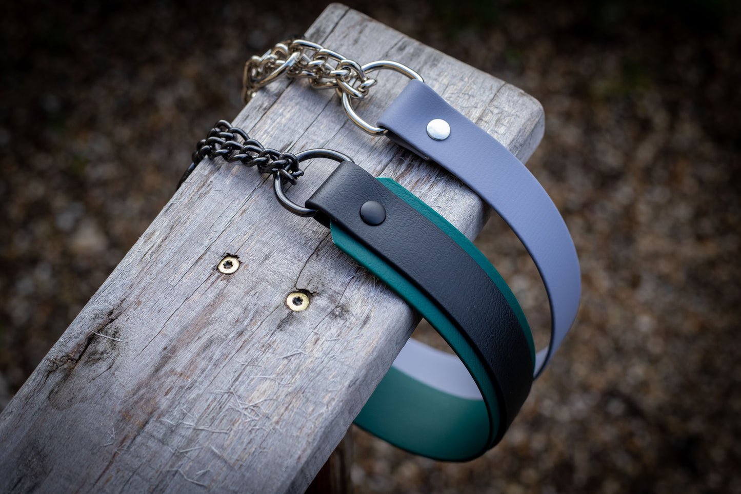 Hundhalsband aus Biothane mit Zugstoppkette