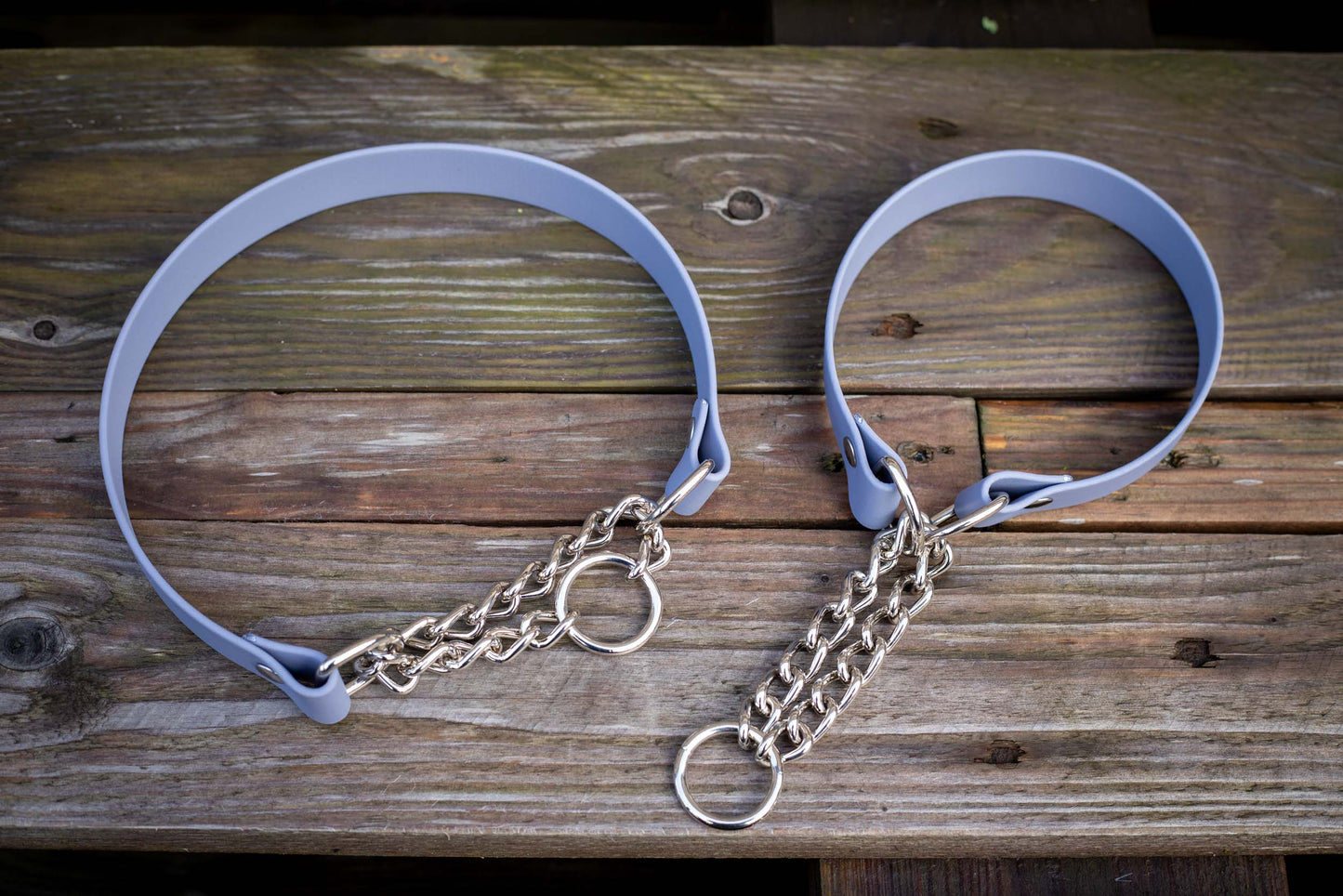 Hundhalsband aus Biothane mit Zugstoppkette