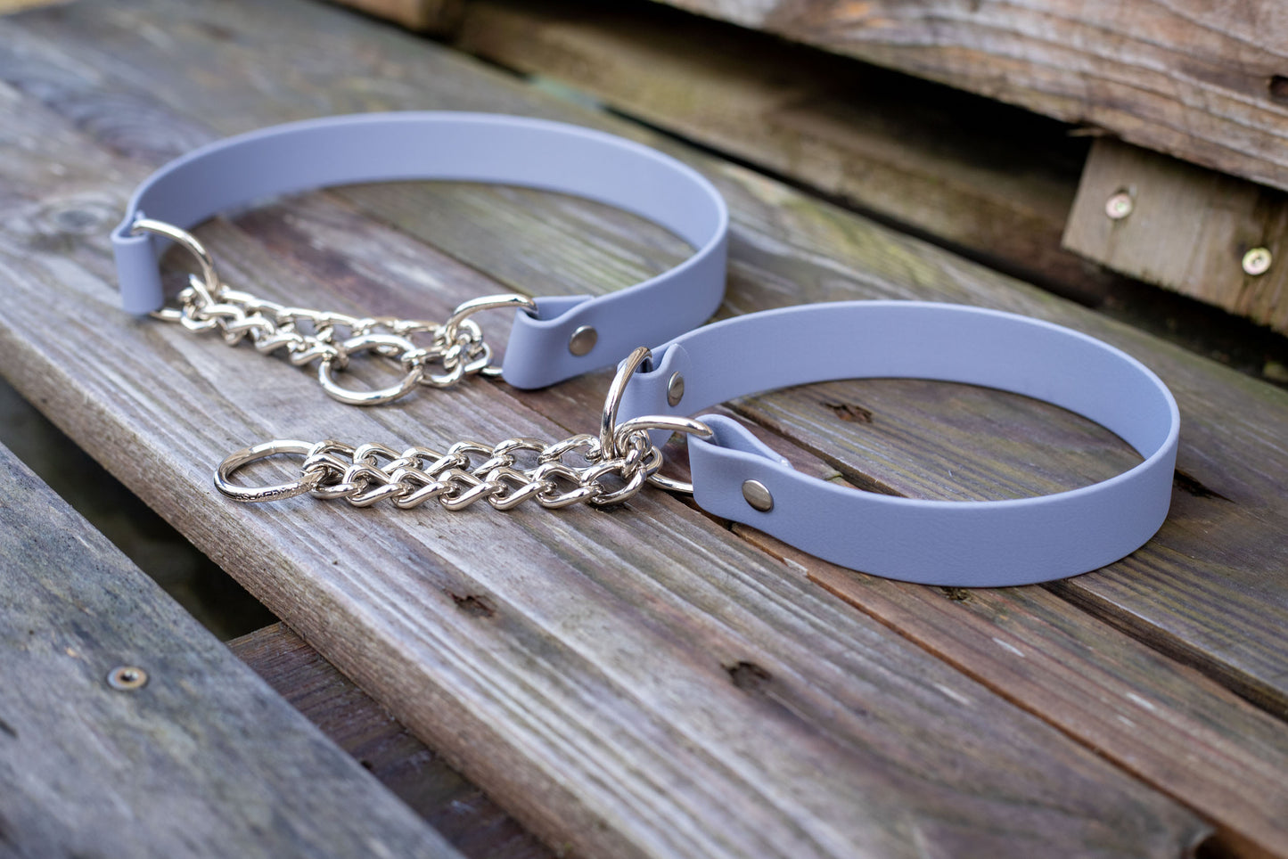 Hundhalsband aus Biothane mit Zugstoppkette