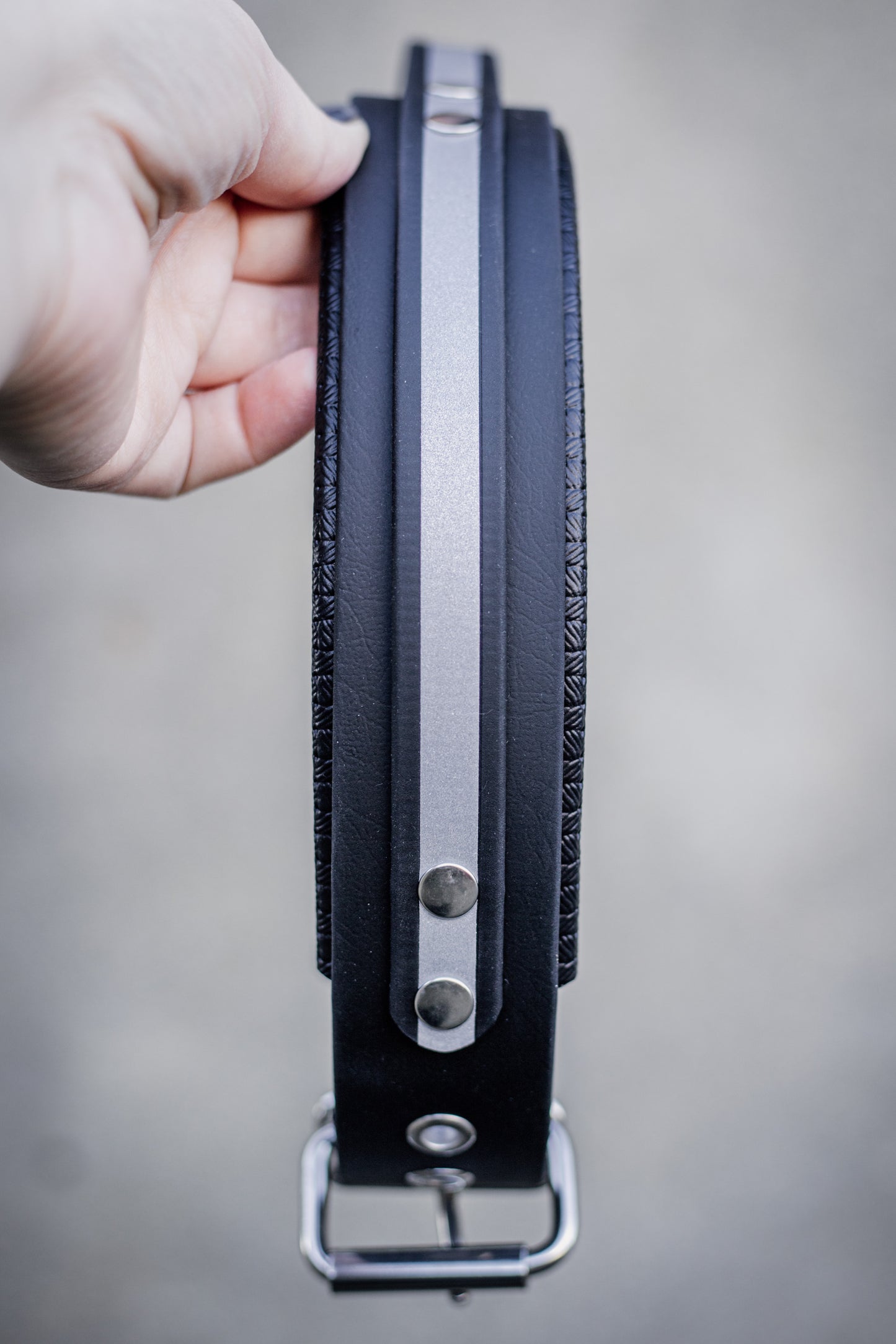 Breites gepolstertes Hundehalsband aus Biothane Griff reflektierend