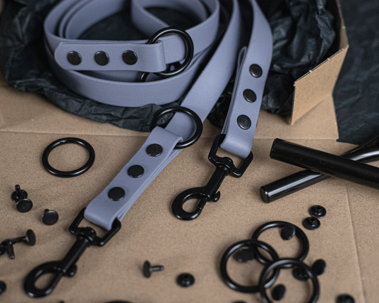 Dreifach verstellbare BioThane® Hundeleine | 2 m lang | 19 mm breit